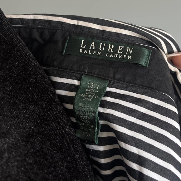 Lauren (RL) Adorable Striped Button Up Shirt- Plus Size 16 - Picture 3 of 4